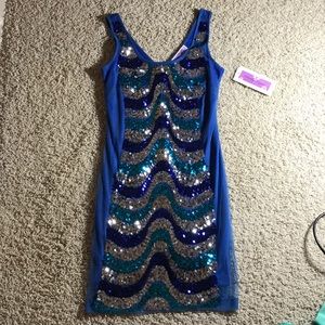 Sequin Blue Dress NWT